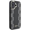 Etui DKNY Checkered Pattern Magsafe na iPhone 16 Plus - czarne DKNY