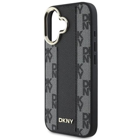 Etui DKNY Checkered Pattern Magsafe na iPhone 16 Plus - czarne DKNY