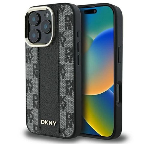 Etui DKNY Checkered Pattern Magsafe na iPhone 16 Pro Max - czarne DKNY