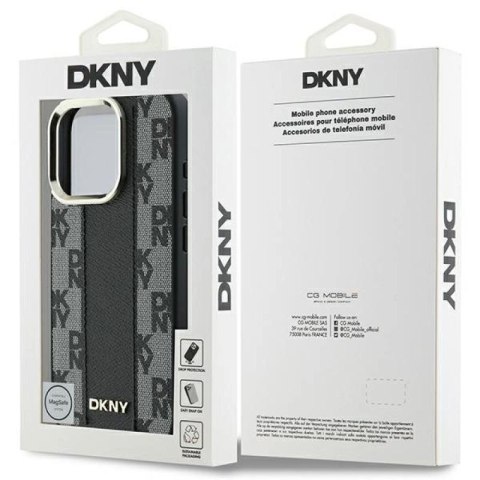Etui DKNY Checkered Pattern Magsafe na iPhone 16 Pro Max - czarne DKNY
