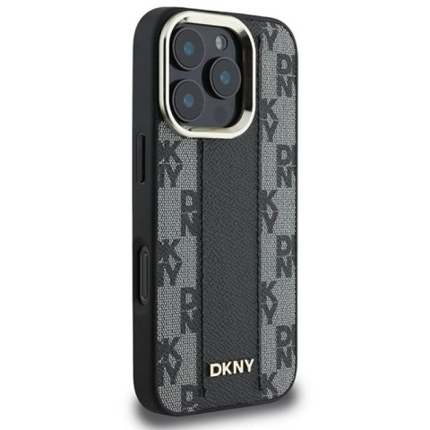 Etui DKNY Checkered Pattern Magsafe na iPhone 16 Pro - czarne DKNY