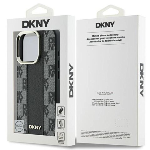 Etui DKNY Checkered Pattern Magsafe na iPhone 16 Pro - czarne DKNY