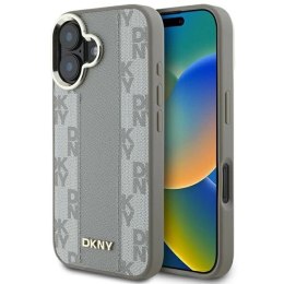 Etui DKNY Checkered Pattern Magsafe na iPhone 16 - beżowe DKNY