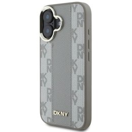 Etui DKNY Checkered Pattern Magsafe na iPhone 16 - beżowe DKNY