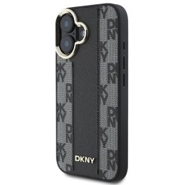 Etui DKNY Checkered Pattern Magsafe na iPhone 16 - czarne DKNY