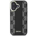 Etui DKNY Checkered Pattern Magsafe na iPhone 16 - czarne DKNY