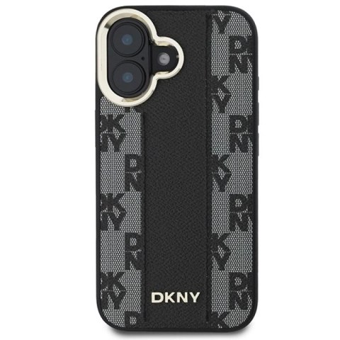 Etui DKNY Checkered Pattern Magsafe na iPhone 16 - czarne DKNY