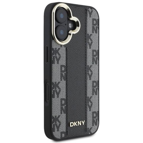 Etui DKNY Checkered Pattern Magsafe na iPhone 16 - czarne DKNY