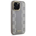 Etui DKNY Leather Checkered Mono Pattern MagSafe na iPhone 14 Pro Max - beżowe DKNY