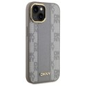 Etui DKNY Leather Checkered Mono Pattern MagSafe na iPhone 15 Plus - beżowe DKNY