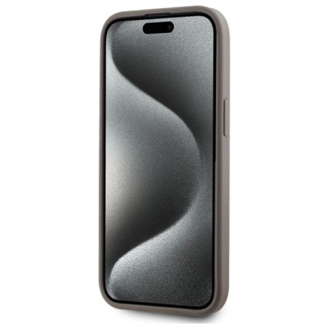 Etui DKNY Leather Checkered Mono Pattern MagSafe na iPhone 15 Plus - beżowe DKNY