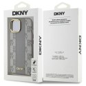 Etui DKNY Leather Checkered Mono Pattern MagSafe na iPhone 15 Plus - beżowe DKNY