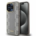 Etui DKNY Leather Checkered Mono Pattern MagSafe na iPhone 15 Pro Max - beżowe DKNY