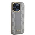 Etui DKNY Leather Checkered Mono Pattern MagSafe na iPhone 15 Pro Max - beżowe DKNY