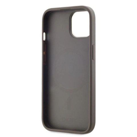 Etui DKNY Leather Checkered Mono Pattern MagSafe na iPhone 15 - beżowe DKNY