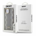 Etui DKNY Leather Checkered Mono Pattern MagSafe na iPhone 15 - beżowe DKNY