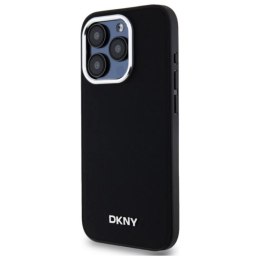 Etui DKNY Plain Logo MagSafe na iPhone 15 Pro - czarne DKNY