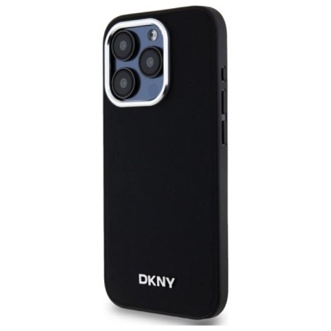 Etui DKNY Plain Logo MagSafe na iPhone 15 Pro - czarne DKNY