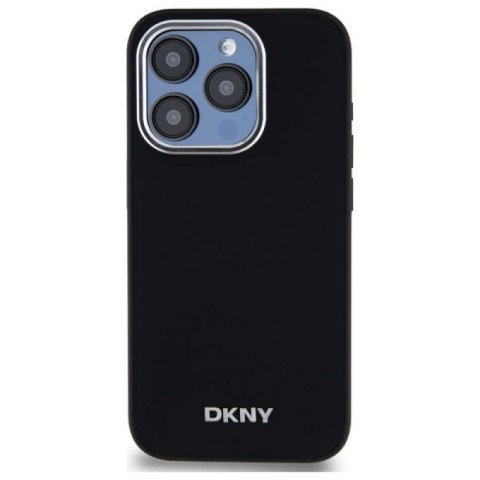 Etui DKNY Plain Logo MagSafe na iPhone 15 Pro - czarne DKNY