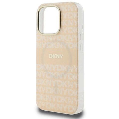 Etui DKNY Repeat Texture Pattern & Stripe MagSafe na iPhone 16 Pro - różowe DKNY
