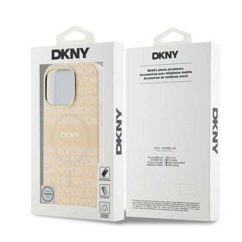 Etui DKNY Repeat Texture Pattern With Stripe na iPhone 16 Pro Max - różowe DKNY