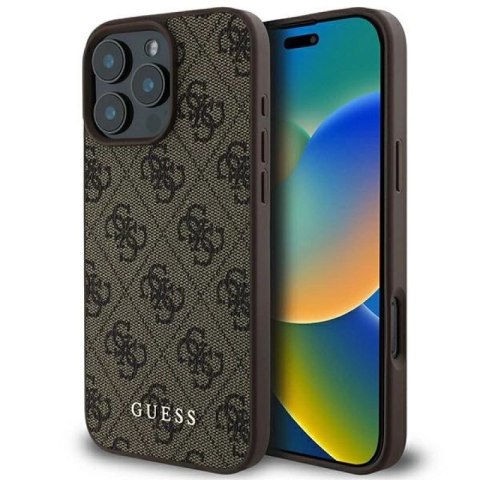 Etui Guess 4G Classic na iPhone 16 Pro Max - brązowe Guess