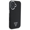 Etui Guess Grained Triangle MagSafe na iPhone 16 - czarne Guess