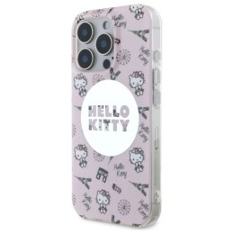 Etui Hello Kitty IML All Over Paris Magsafe na iPhone 16 Pro Max - różowe Hello Kitty