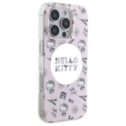 Etui Hello Kitty IML All Over Paris Magsafe na iPhone 16 Pro Max - różowe Hello Kitty