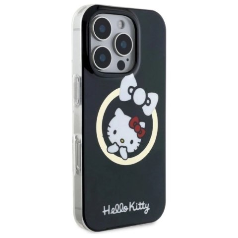 Etui Hello Kitty IML Fun bow Magsafe na iPhone 16 Pro Max - czarne Hello Kitty