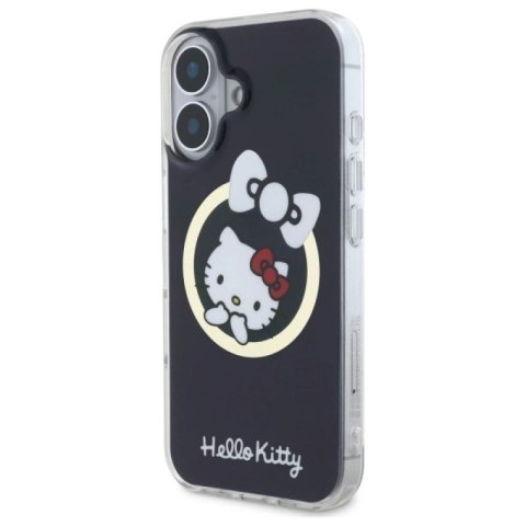 Etui Hello Kitty IML Fun bow Magsafe na iPhone 16 - czarne Hello Kitty