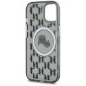 Etui Karl Lagerfeld IML Monogram Karl & Choupette Head MagSafe na iPhone 15 Plus - czarne Karl Lagerfeld