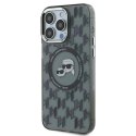 Etui Karl Lagerfeld IML Monogram Karl & Choupette Head MagSafe na iPhone 15 Pro - czarne Karl Lagerfeld