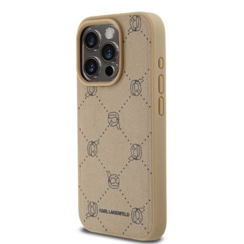 Etui Karl Lagerfeld Magsafe Karl Head na iPhone 15 Pro - beżowe Karl Lagerfeld
