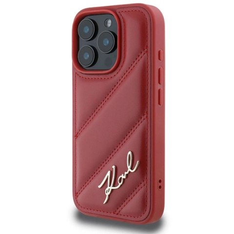 Etui Karl Lagerfeld Quilted Signature na iPhone 16 Pro - czerwone Karl Lagerfeld
