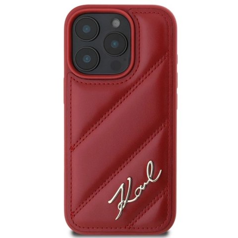 Etui Karl Lagerfeld Quilted Signature na iPhone 16 Pro - czerwone Karl Lagerfeld
