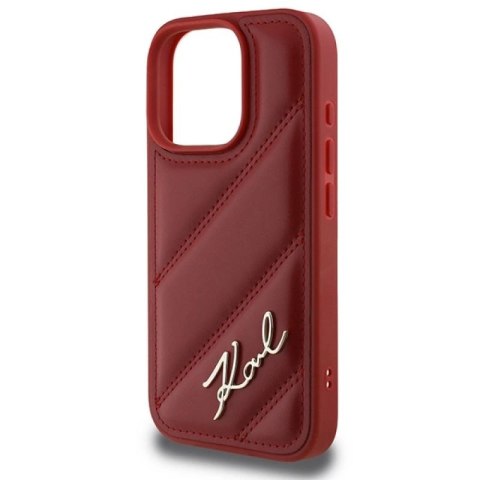 Etui Karl Lagerfeld Quilted Signature na iPhone 16 Pro - czerwone Karl Lagerfeld