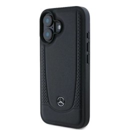 Etui Mercedes Leather Urban na iPhone 16 - czarne Mercedes