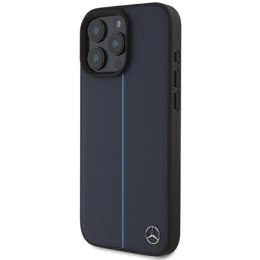 Etui Mercedes MB Blue Line Leather MagSafe na iPhone 16 Pro Max - granatowe Mercedes