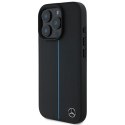 Etui Mercedes MB Blue Line Leather MagSafe na iPhone 16 Pro - czarne Mercedes
