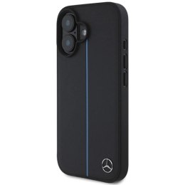 Etui Mercedes MB Blue Line Leather MagSafe na iPhone 16 - czarne Mercedes