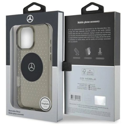 Etui Mercedes MB Case Star Pattern na iPhone 16 Pro - czarne Mercedes