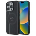 Etui Mercedes MB Double Layer Crossed Lines MagSafe na iPhone 16 Pro - czarne Mercedes