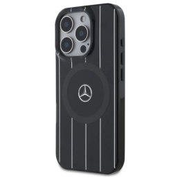 Etui Mercedes MB Double Layer Crossed Lines MagSafe na iPhone 16 Pro - czarne Mercedes