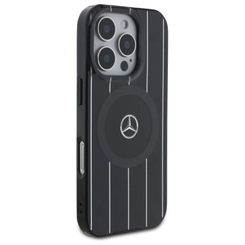 Etui Mercedes MB Double Layer Crossed Lines MagSafe na iPhone 16 Pro - czarne Mercedes
