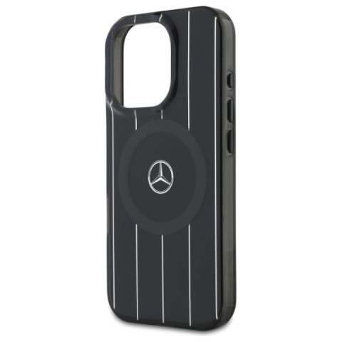 Etui Mercedes MB Double Layer Crossed Lines MagSafe na iPhone 16 Pro - czarne Mercedes