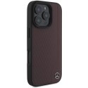 Etui Mercedes MB Wood Imitation Leather MagSafe na iPhone 16 Pro - czerwone Mercedes