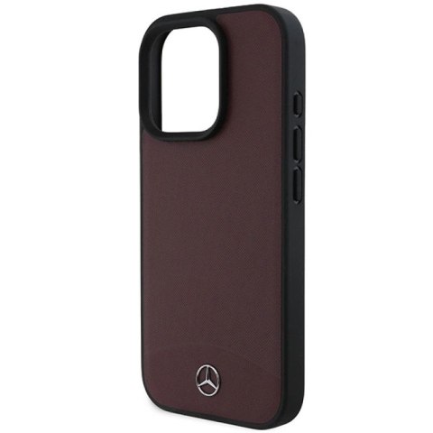 Etui Mercedes Textured And Plain Leather MagSafe na iPhone 16 Pro Max - czerwone Mercedes