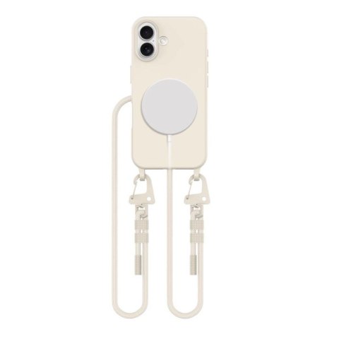Etui Tech-Protect MagNecklace MagSafe ze smyczą na iPhone 16 - beżowe Tech-Protect
