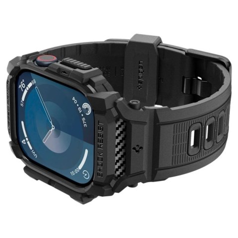 Etui z paskiem Spigen Rugged Armor Pro na Apple Watch 10 (42 mm) - czarne Spigen